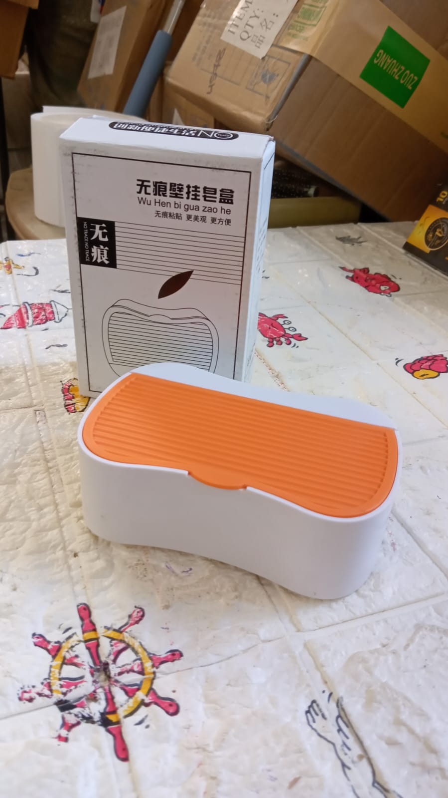 Portable soap holder with wall-mounting capability and waterproof design. Portable soap holder with wall-mounting capability and waterproof design.